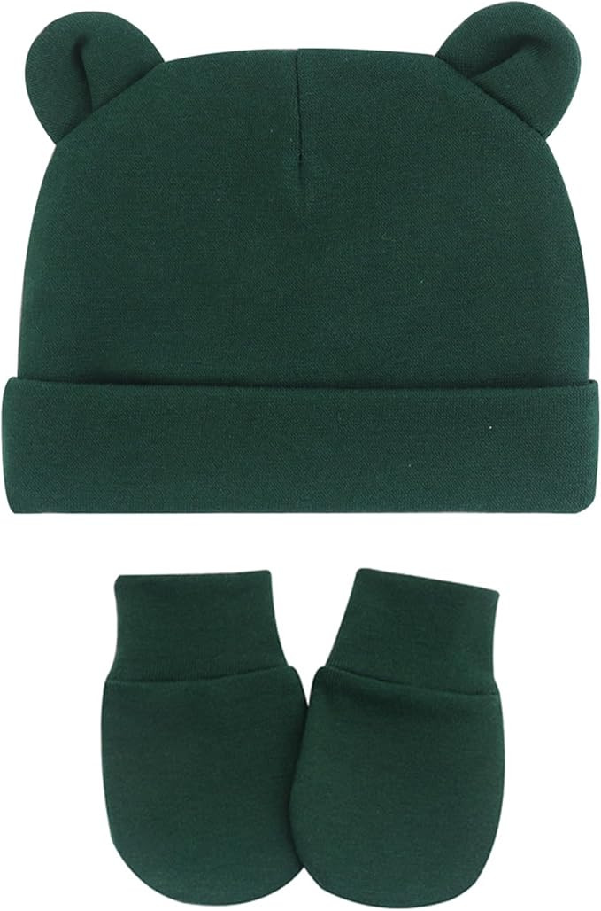 UTTPLL Newborn Hats Mittens Set Toddler Girls Boys Cotton Nursery Hospital Beanie No Scratch Glov... | Amazon (US)