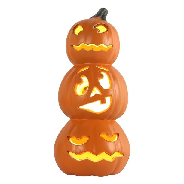 Jack O Lantern - 15 Inch Large Halloween Pumpkin Lantern with Pre-lit LED Bulbs - Gaint Indoor/ O... | Walmart (US)