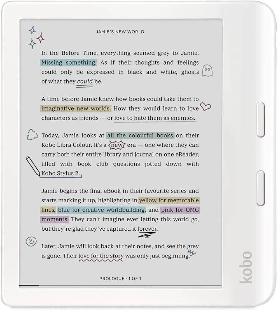 Kobo Libra Colour | eReader | 7” Glare-Free Colour E Ink Kaleido™ 3 Display | Dark Mode Optio... | Amazon (CA)