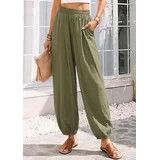 PRETTYGARDEN Womens Summer Casual Pants High Waisted Loose Wide Leg Palazzo Pockets Lounge Beach ... | Walmart (US)