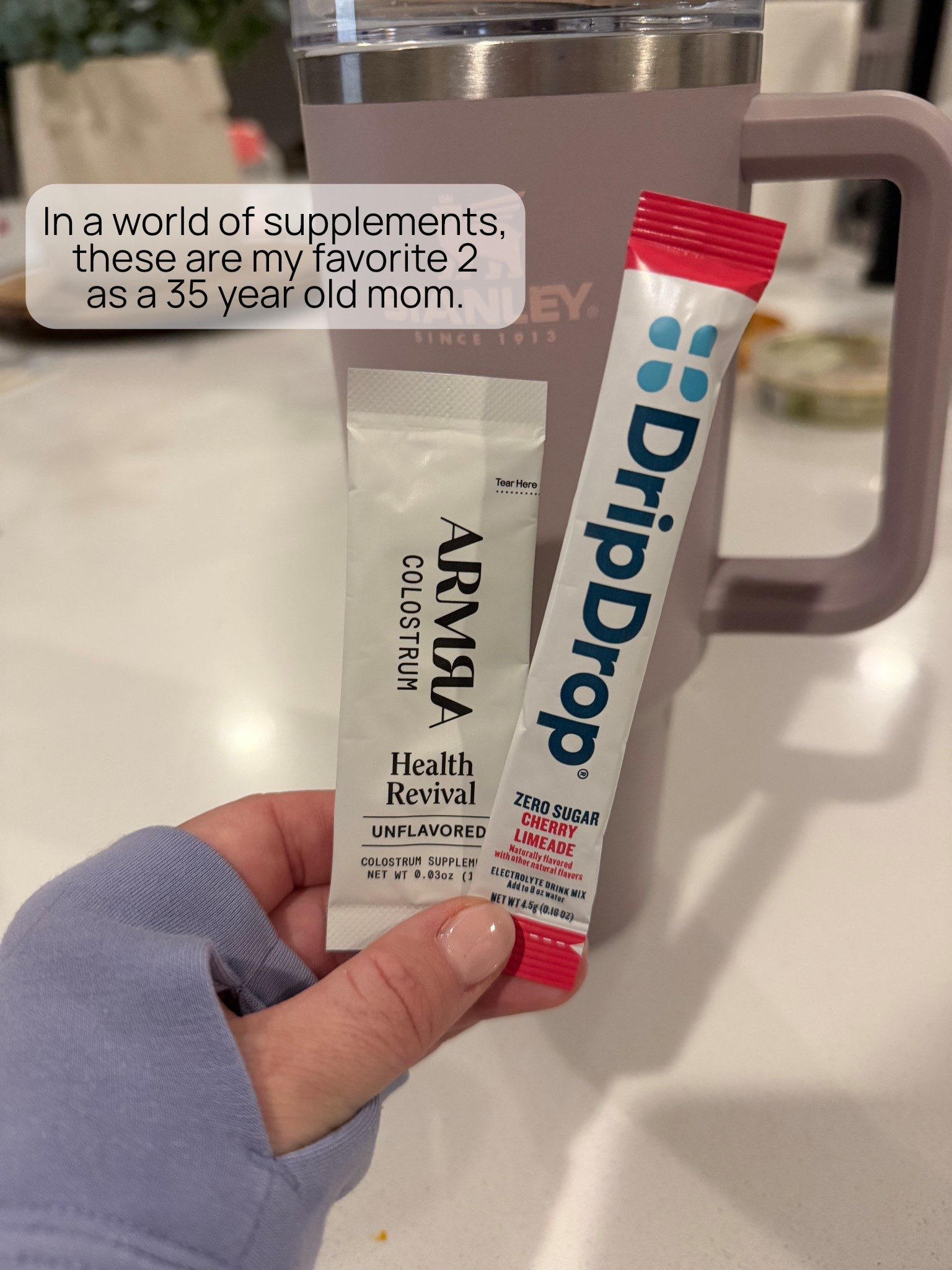 Favorite supplements I take everyday to feel my best! #supplements #momlife #mom #health #wellness #dripdrop #armra #momhealthjourney #healthjourney #electrolytes #morningroutine

#LTKdayinmylife #LTKmorningroutine #LTKfitnessgoals