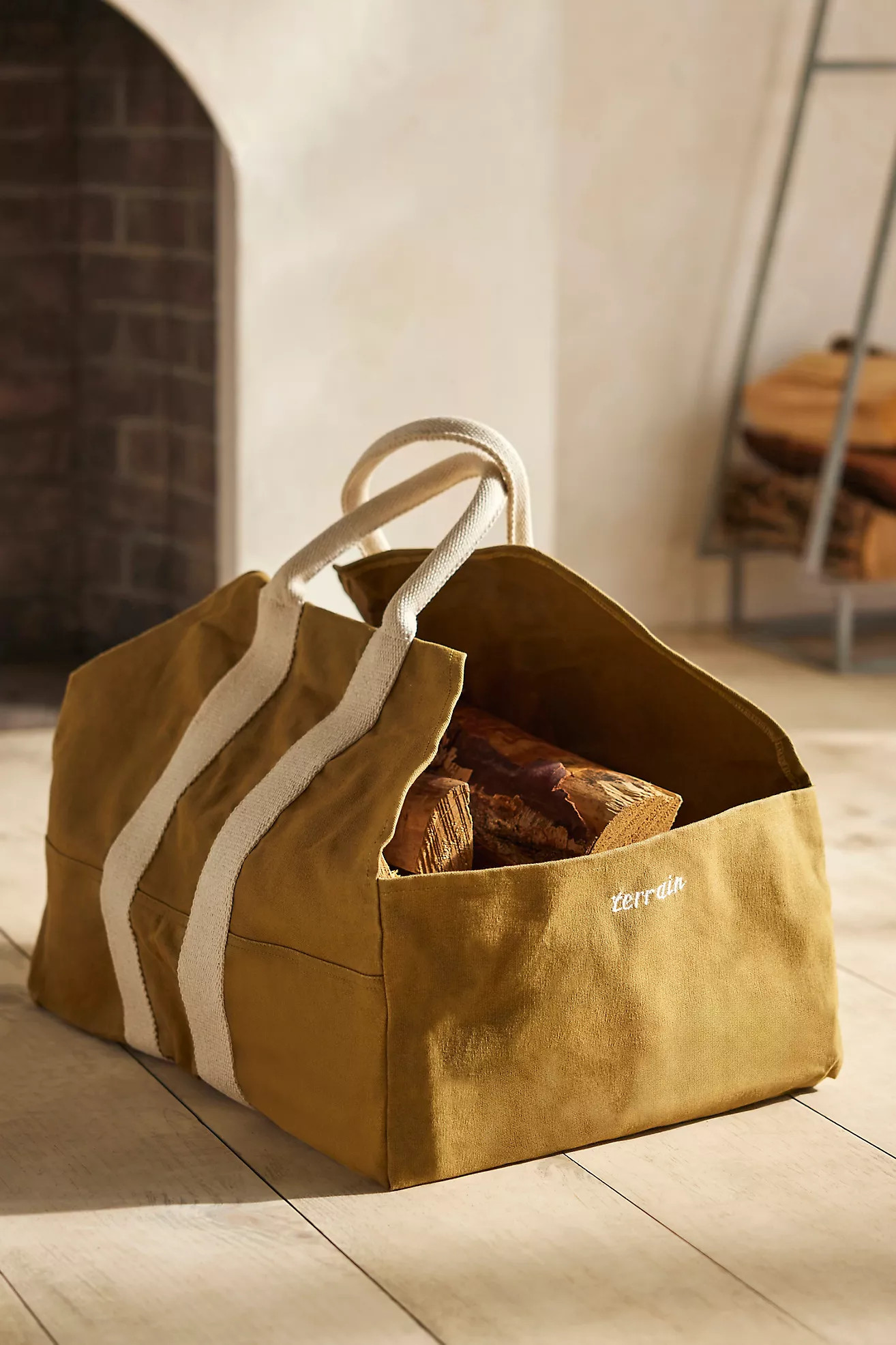 Waxed Canvas Log Carrier | Anthropologie (US)