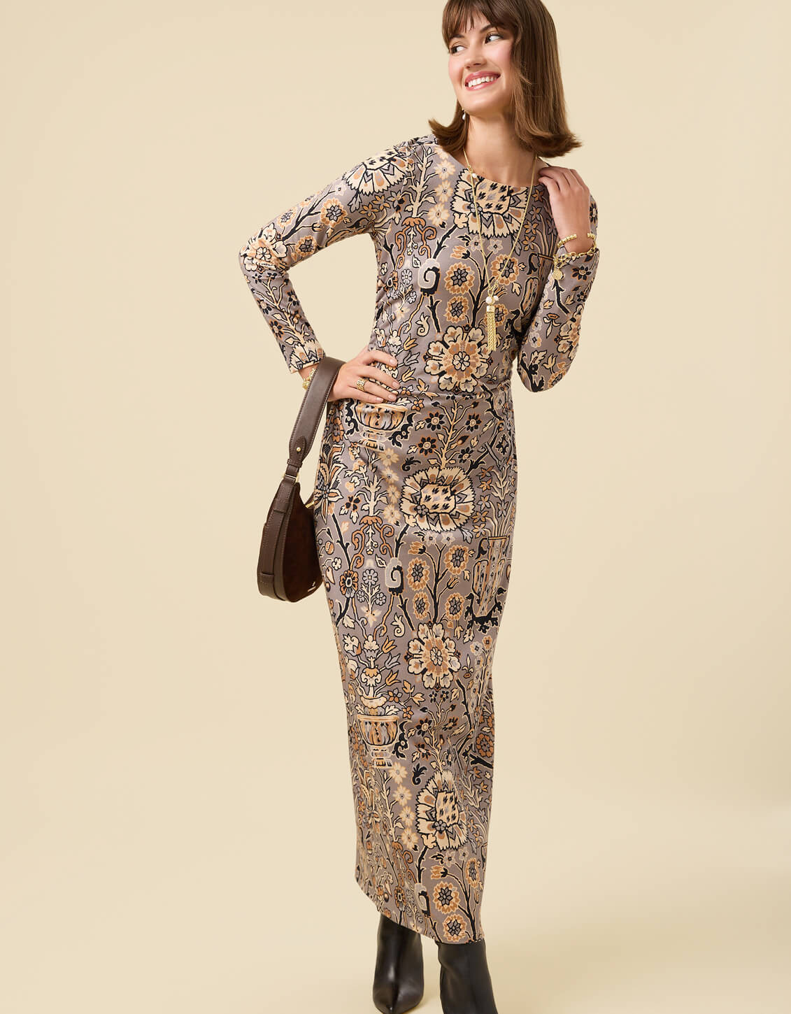 Bria Midi Dress Guerard Estate Stone | Spartina 449