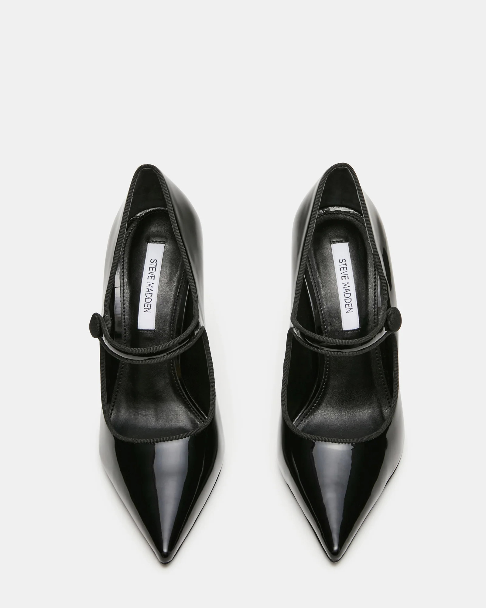 JAINE Black Patent Pointed-Toe Mary Jane Pump Stiletto Women's Heel | Steve Madden (US)