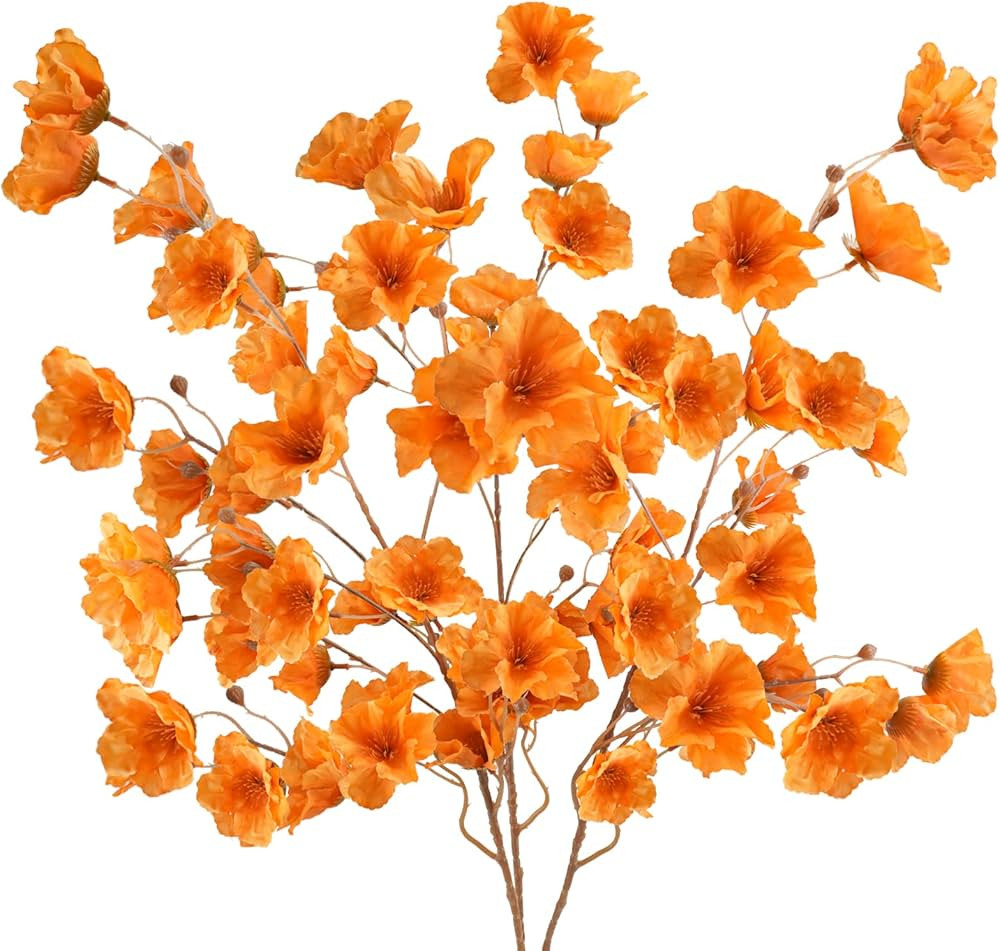 Uieke 3Pcs Cherry Blossom Branches 38in Artificial Fall Flowers Faux Silk Long Cherry Blossom Tre... | Amazon (US)