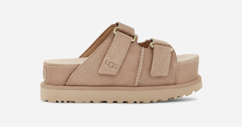 UGG® Women's Goldenstar Hi Slide Suede Sandals in Sand, Size 5.5 | UGG (US)