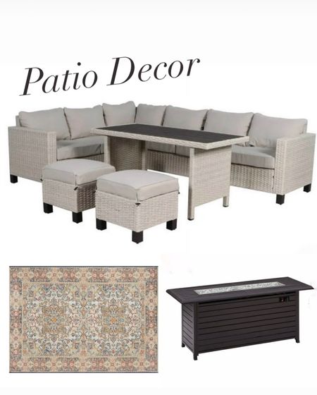 Patio decor, outdoor furniture, Firepit, indoor outdoor rug, patio furniture 

#LTKFamily #LTKSeasonal #LTKHome