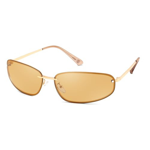 FEISEDY Trendy Y2K Sunglasses for Women Cool Futuristic Retro Metal Style Glasses B4194 | Amazon (US)