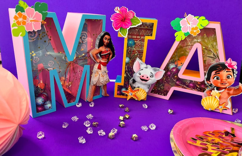 Moana 3D Letter, Customized Capital Letter, Moana Party Decorations, Beach Theme Party Decor. - E... | Etsy (US)