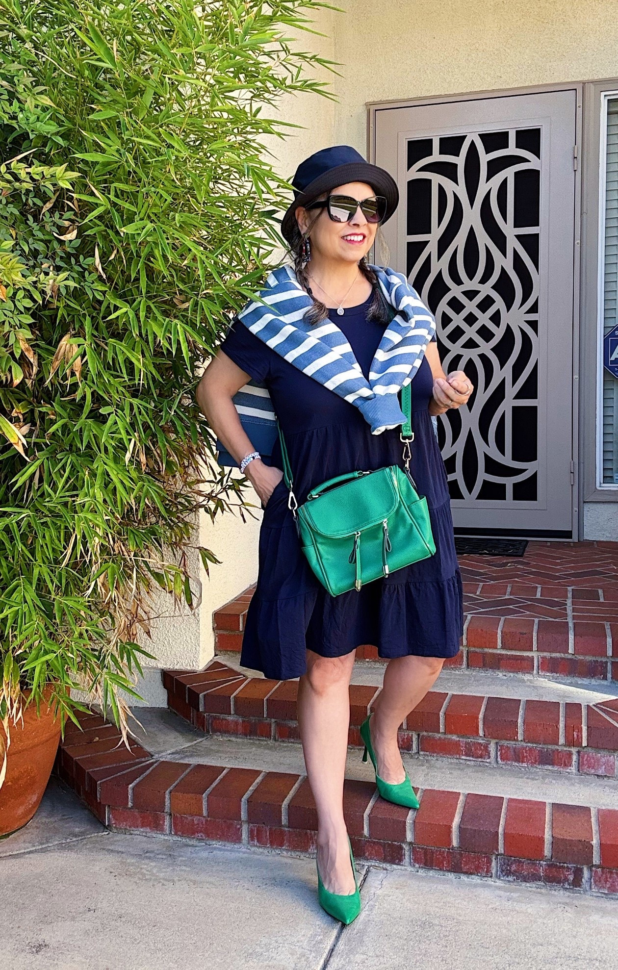 Labor Day weekend brunch dress~ or wear sandals for the boardwalk, wellies for the garden, sneakers for the park! This cotton tiered dress has POCKETS and is under $12. #dress #preppy #blue #summerstyle  

#LTKSaleAlert #LTKFindsUnder50 #LTKStyleTip