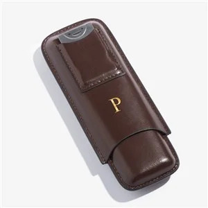 Personalized Initials Brown Leather Cigar Case With Cutter | Things Remembered