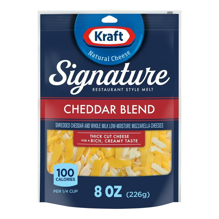 Kraft Signature Shredded Natural Cheese Cheddar Blend, 8 oz. (Refrigerated) | Walmart (US)