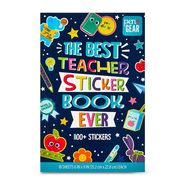 Pen+Gear The Best Teacher Reward Sticker Book Ever, 18 Sheets, Teacher | Walmart (US)