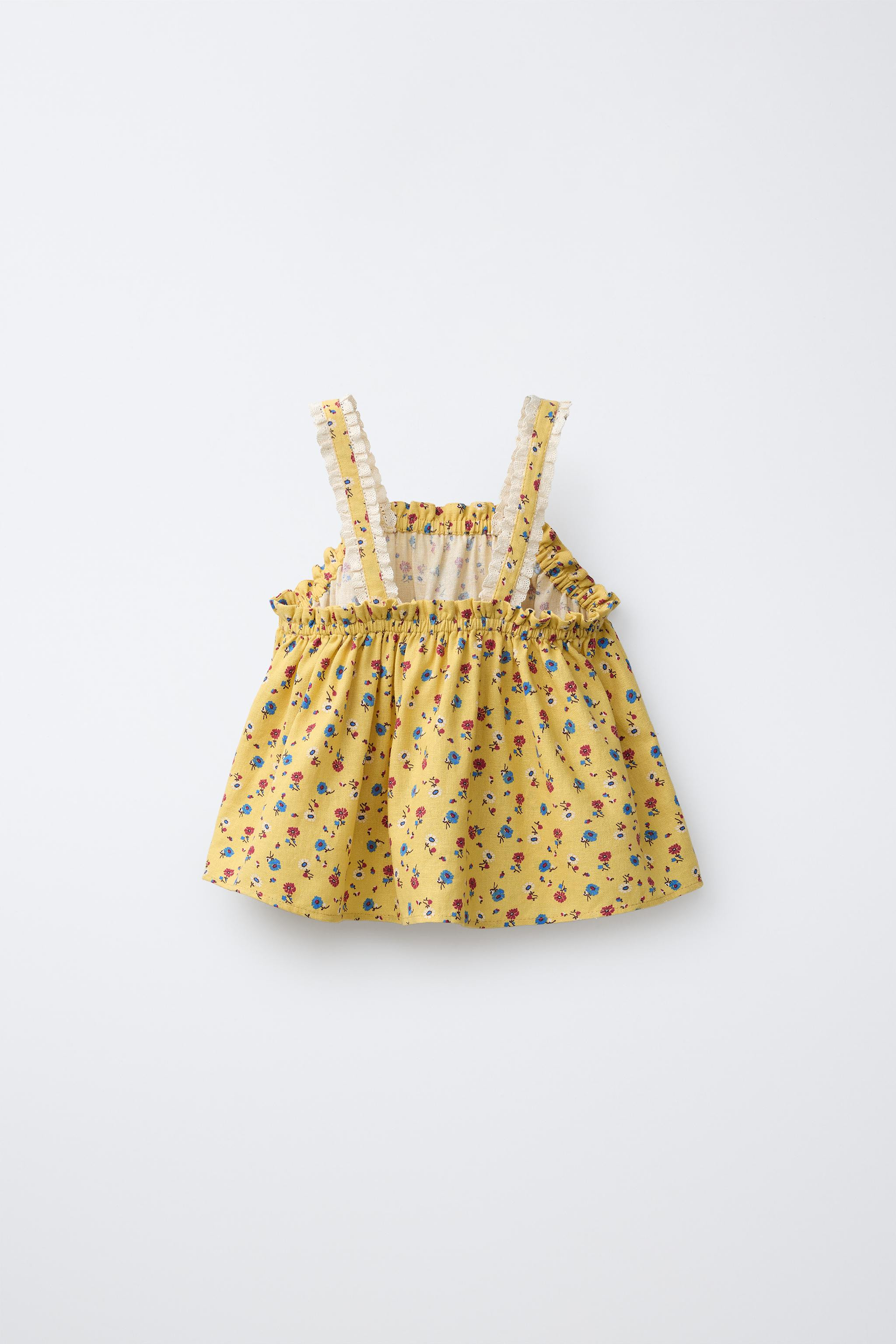 LINEN BLEND FLORAL PRINT TOP | Zara US
