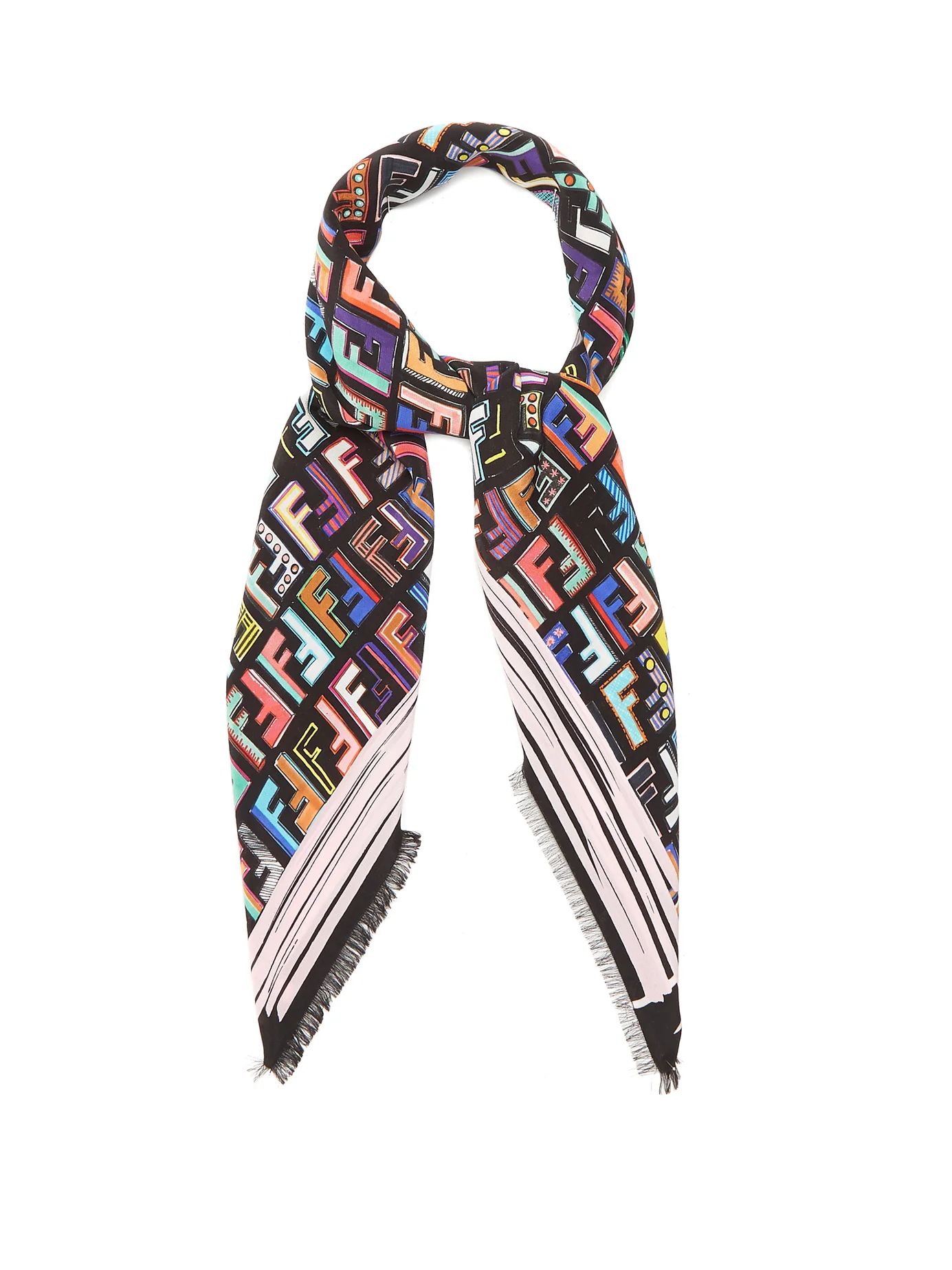 Logo-print silk scarf | Matches (US)