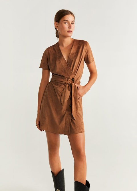 Buttoned bow dress | MANGO (US)