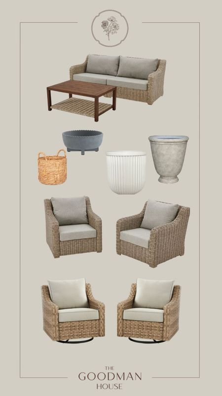 Affordable patio furniture + planters! 

#LTKhome #LTKSeasonal