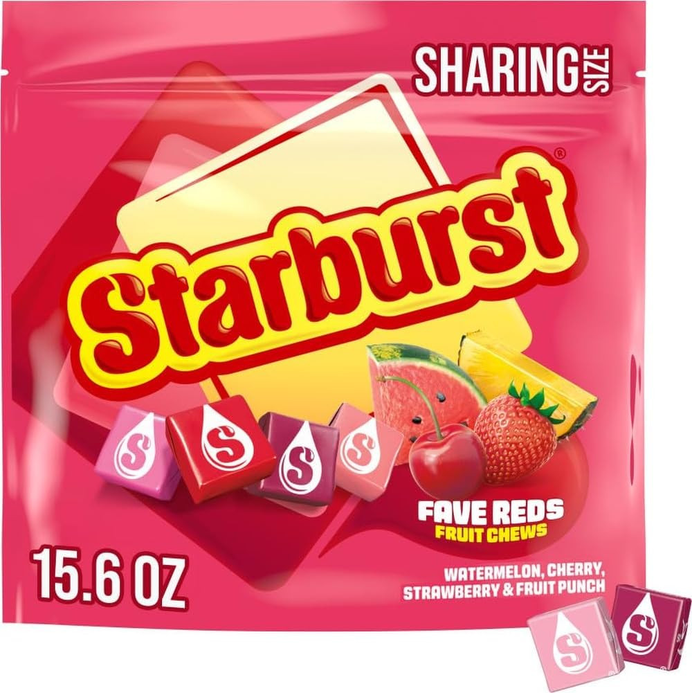STARBURST FaveREDS Fruit Chews Chewy Candy, Sharing Size, 15.6 oz Bag | Amazon (US)