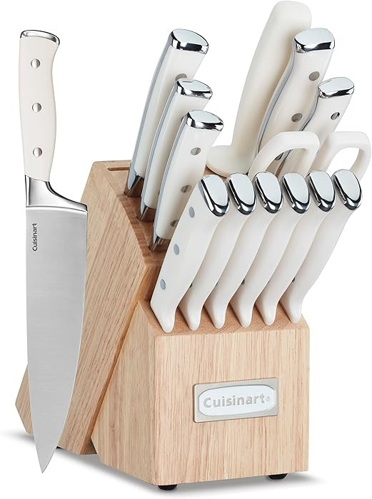 Cuisinart 15-Piece Knife Set with Block, High Carbon Stainless Steel, Forged Triple Rivet, Natura... | Amazon (US)