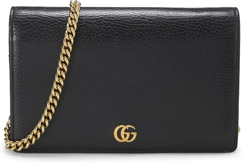 Amazon.com: Gucci, Pre-Loved Black Leather GG Marmont Wallet On Chain (WOC) Mini, Black : Luxury ... | Amazon (US)