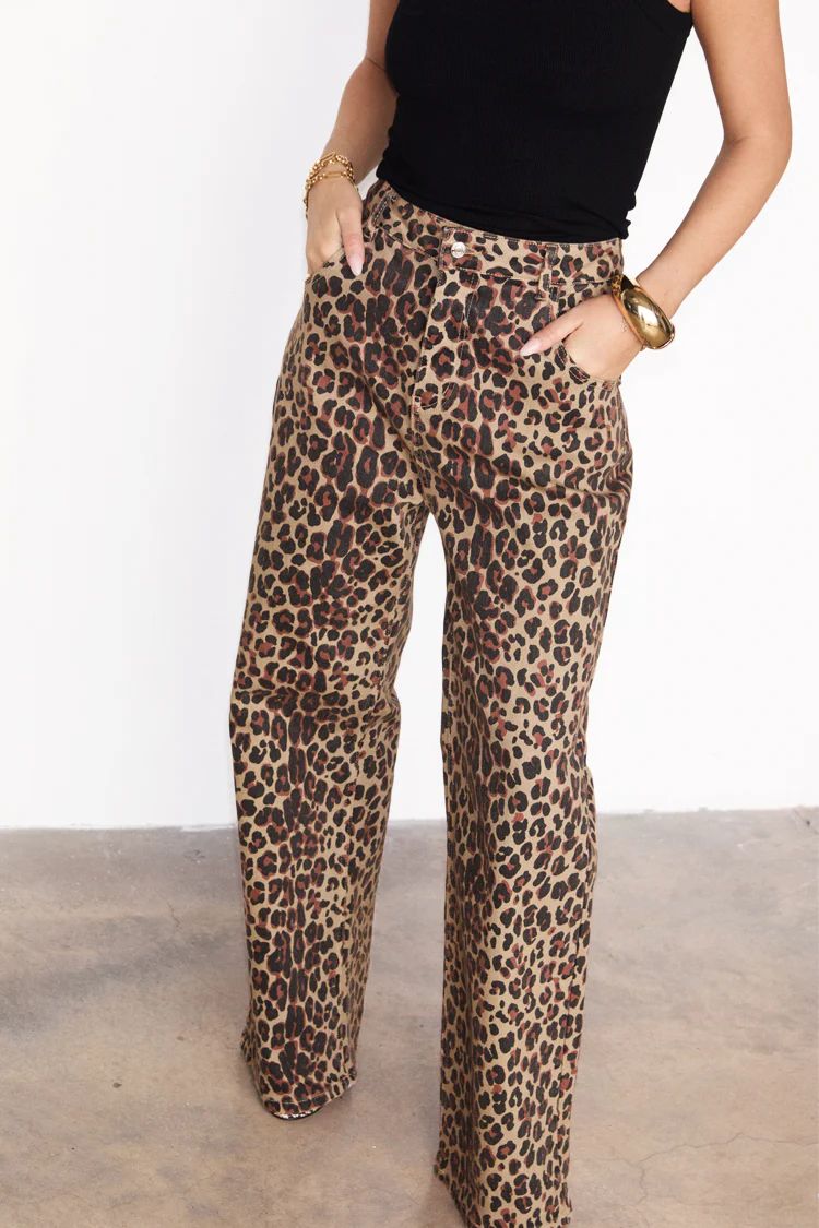 Leopard Lucia Scallop Detail Jeans | Never Fully Dressed (UK & IE)