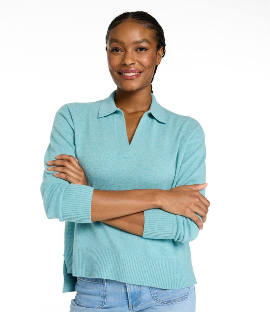 Women's Classic Cashmere Sweater, Relaxed Polo | L.L. Bean