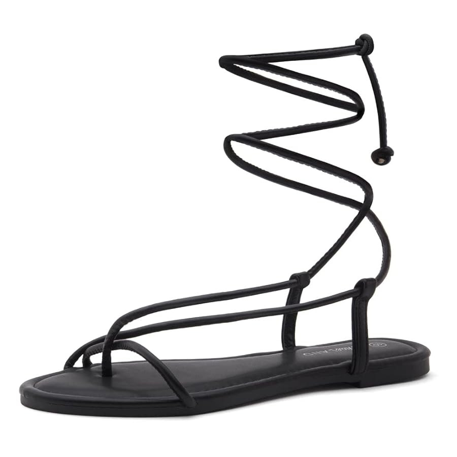 Shoe Land Women’s Flat Sandals – Comfortable Lace-Up Gladiator Sandals with Adjustable Ankle ... | Amazon (US)