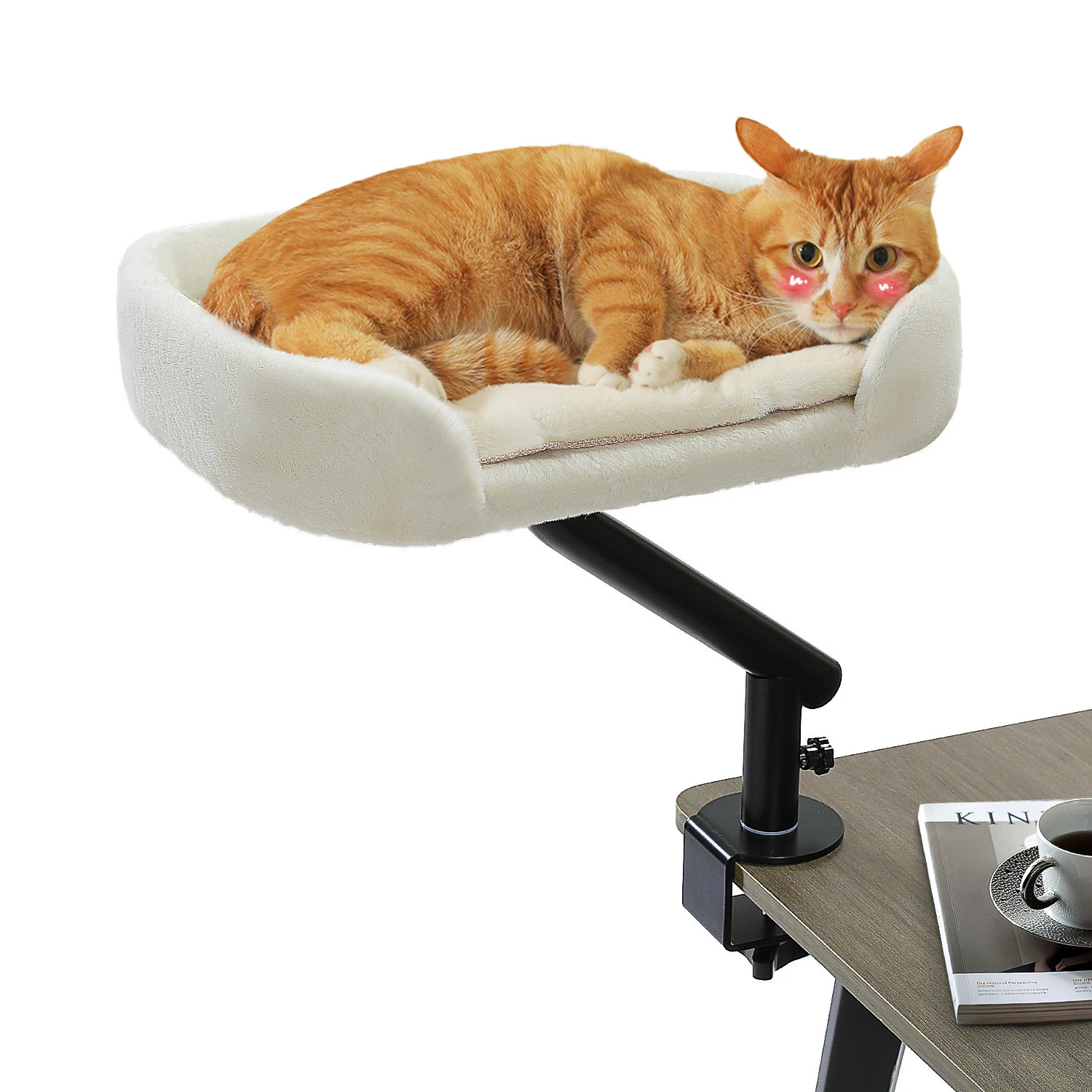 Cenadinz Adjustable Cat Desk Bed for Indoor Cats Desktop Cat Hammock with 360 Degree Rotation Soft Plush Surface Table Attachment Supports up to 50 | Lowe's
