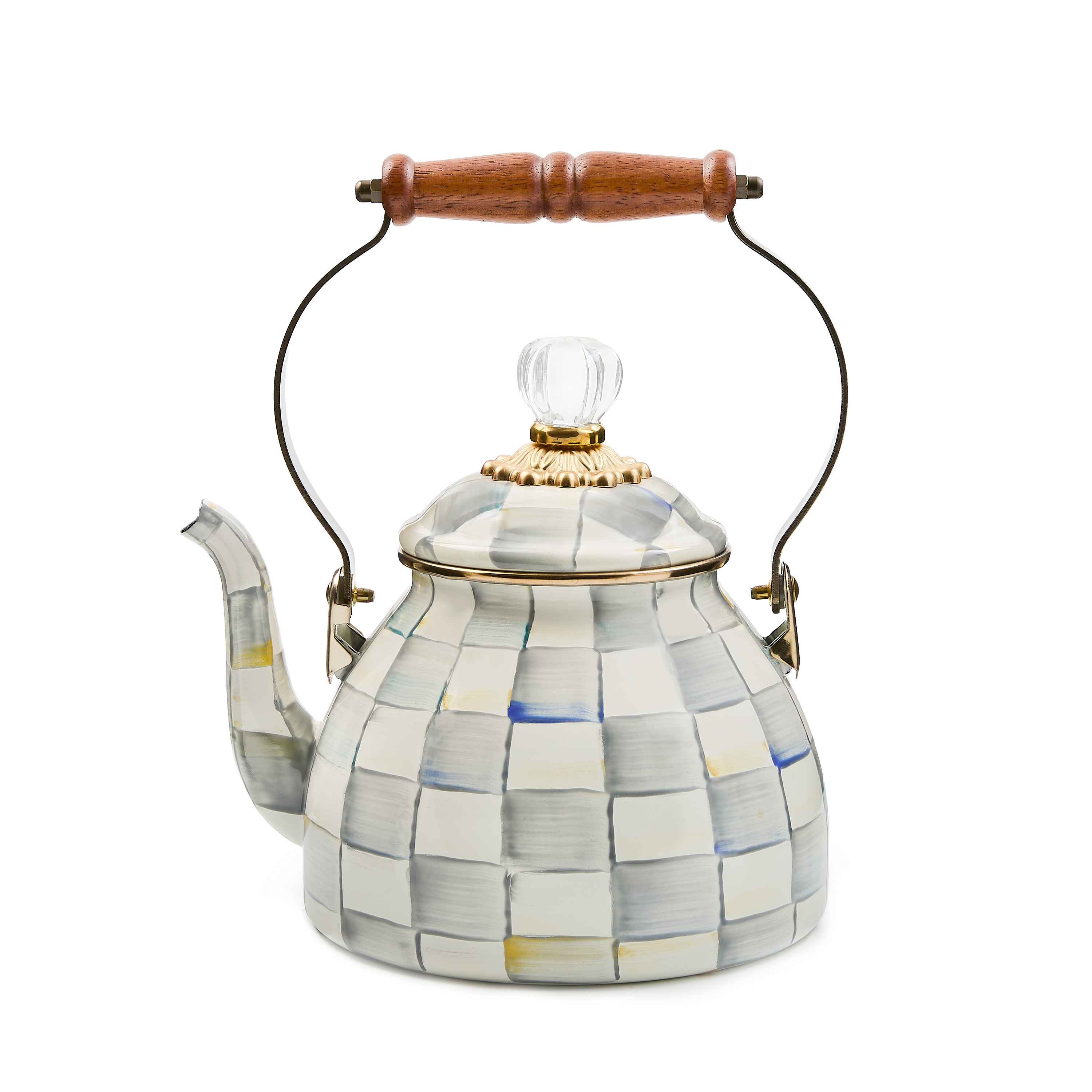 MacKenzie-Childs Sterling Check 2 Quart Tea Kettle | MacKenzie-Childs