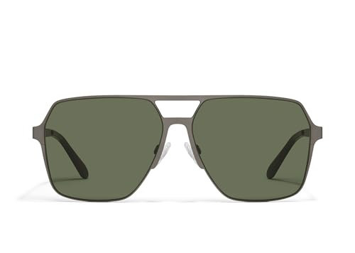 QUAY - Men's Sunglasses, Aviator Lenses with UV Protection (Backstage Pass, Gunmetal/Green) | Amazon (US)