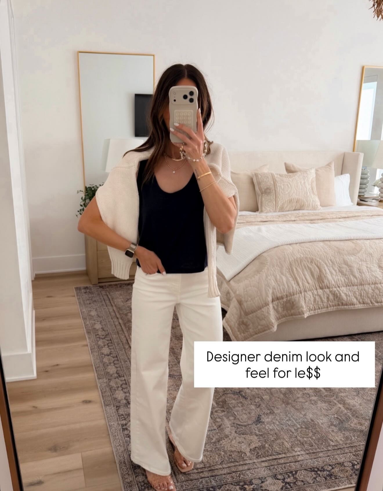 The neutral white denim instantly elevates any casual look. Pair it with a classic black top and these clear woven sandals for an effortlessly chic outfit you’ll want to wear on repeat.

white denim, casual chic, clear woven sandals, elevated basics, everyday outfit, neutral outfit, classic style, versatile pieces, effortless look, annabrstyle

#LTKootd #LTKSeasonal #LTKOver40