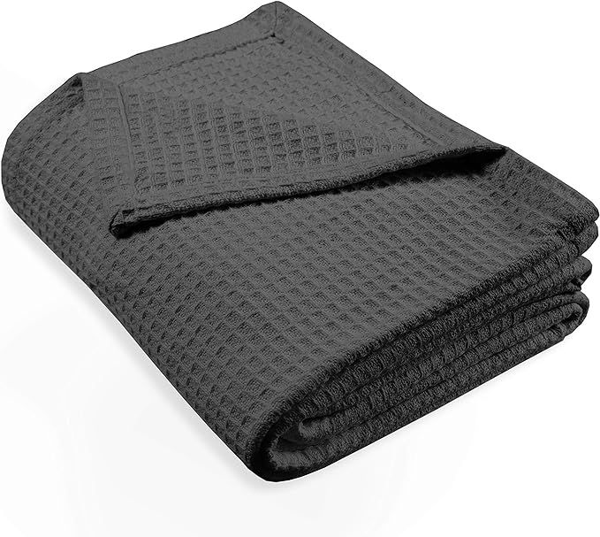 Waffle Weave Blanket Twin 60x90- Charcoal,Twin Blanket, Charcoal Blanket,Throw Blanket,All Season... | Amazon (US)