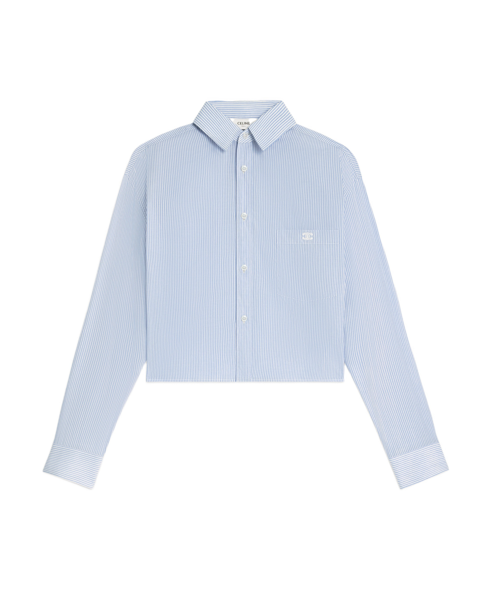 cropped shirt in striped cotton linen | Senser US