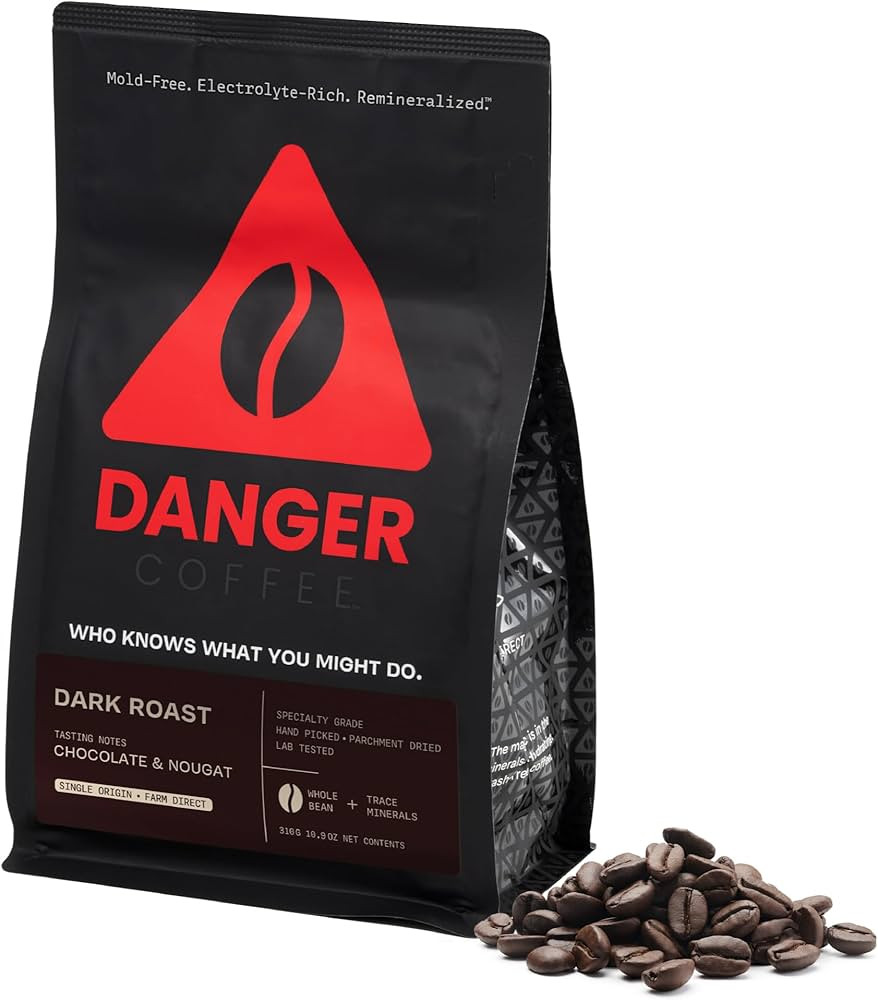 Danger Coffee by Dave Asprey, Remineralized, Mold Free & Lab Tested Whole Bean Coffee, Dark Roast... | Amazon (US)