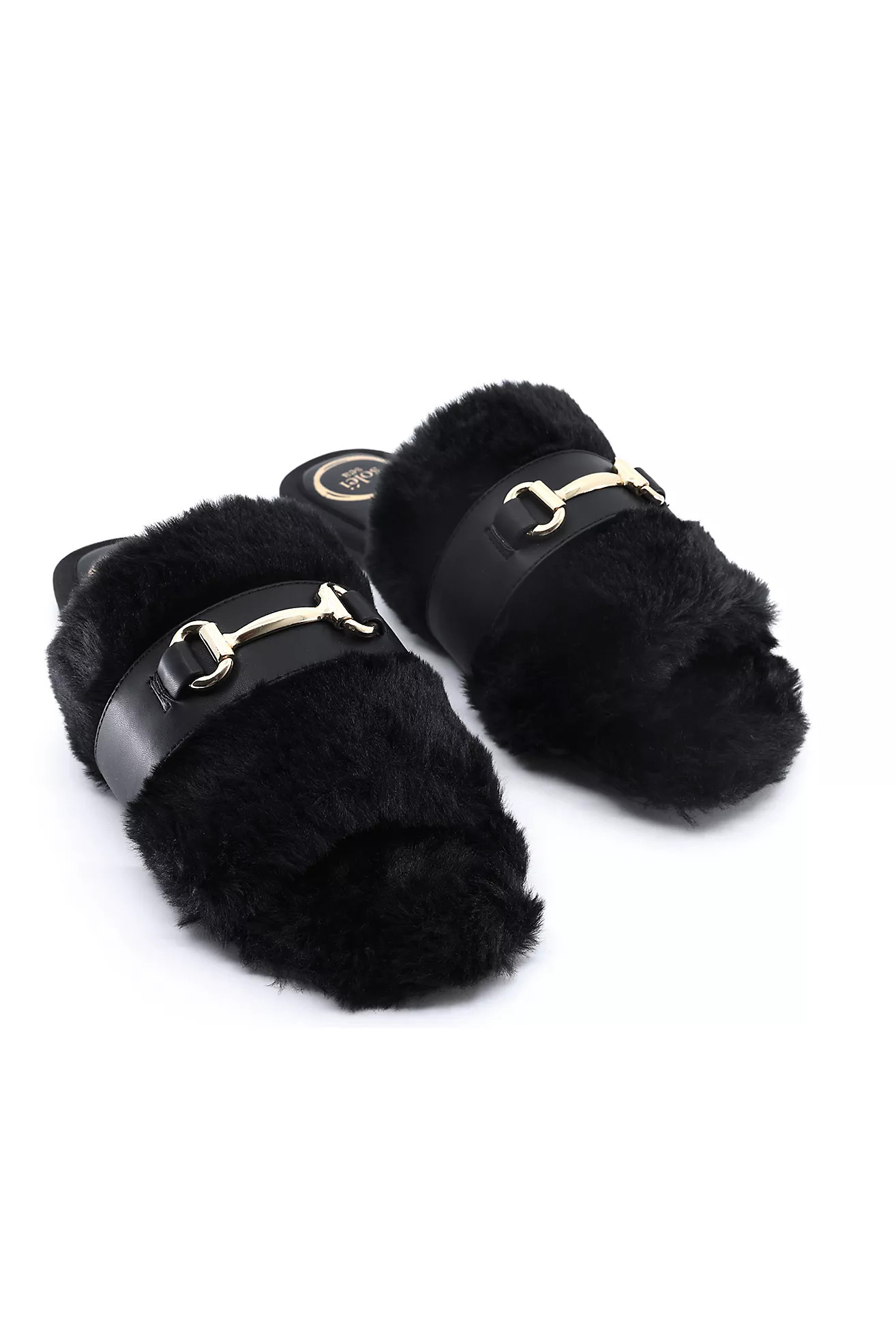 Solei Sea Hanni Faux Fur Horsebit Slippers | Anthropologie (US)