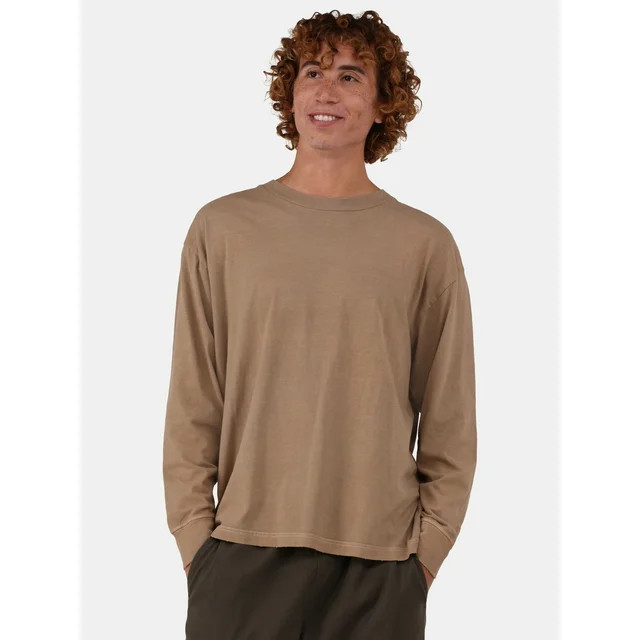 No Boundaries Men's & Big Men's Oversized Long Sleeve Tee Shirt, Sizes XS-5XL | Walmart (US)