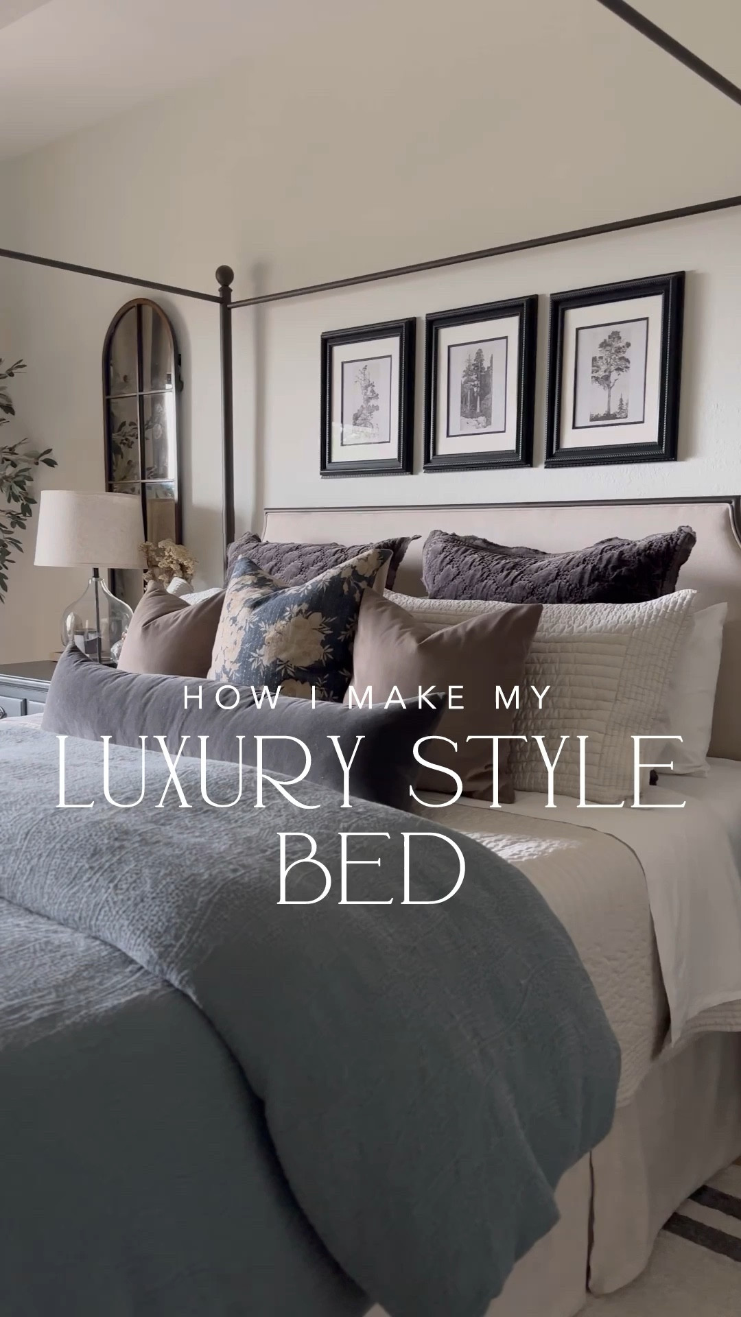 How I make my luxury style bed with my favorite bedding! Colors & details below ⤵️

Sheets: I own both linked and LOVE. The Signature Hemmed is very classic but not too stiff or crisp, and the Vintage Washed is a lived in soft feel!

Duvet Cover: Stormy Blue
Duvet Insert: Ultra Plush
Quilt: Frost Gray
Euro Shams: Gray
Throw Pillows: Taupe, 18”x18"
Lumbar Pillow: Slate, 12”x46"

#LTKSaleAlert #LTKHome #LTKStyleTip