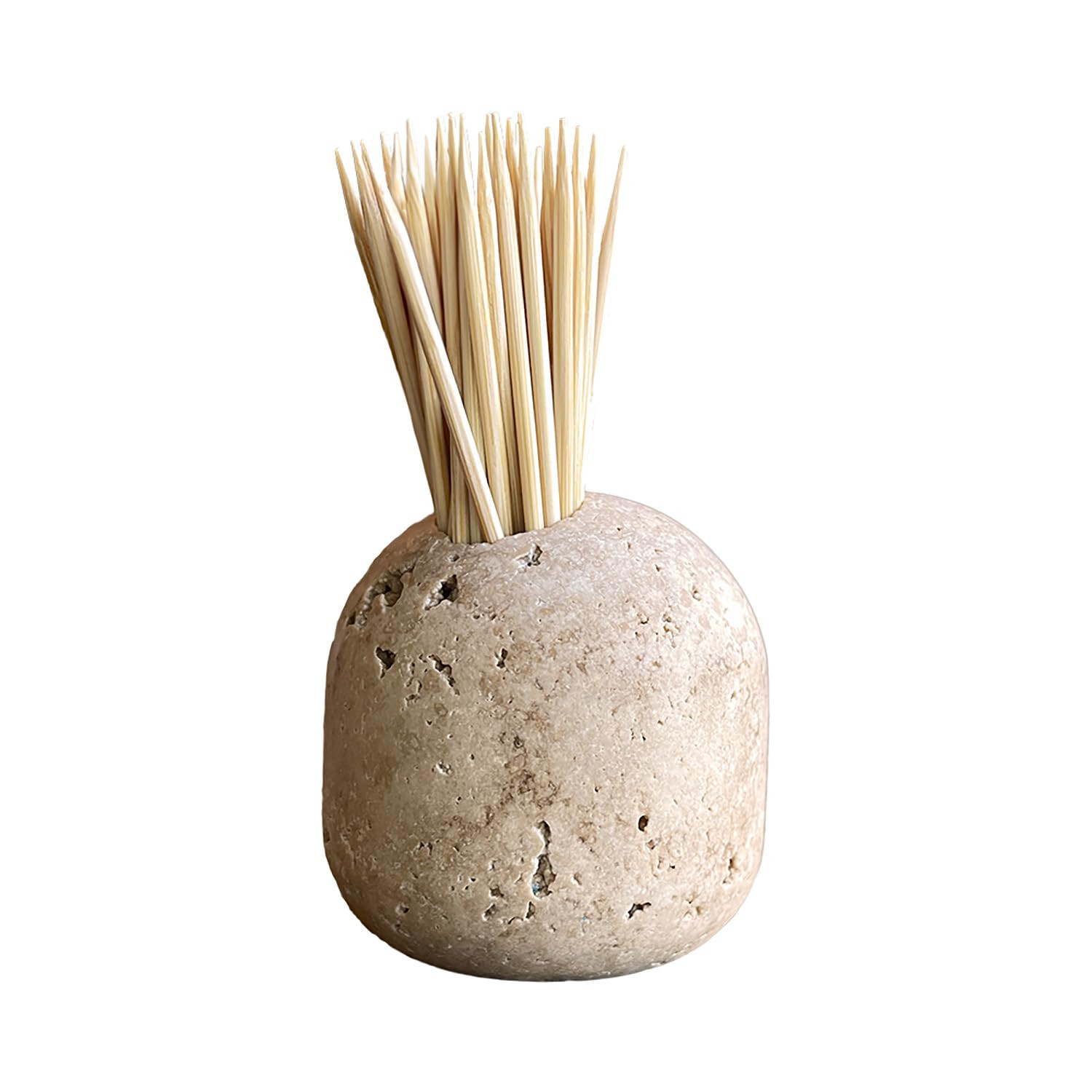 Travertine Toothpick Holder, Match Holder, Decorative Natural Stone Home Decor | Amazon (US)