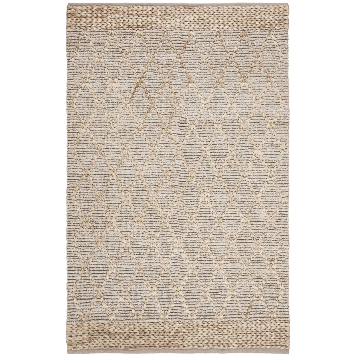 SAFAVIEH Natural Fiber Ingram Geometric Area Rug, Silver, 9' x 12' - Walmart.com | Walmart (US)
