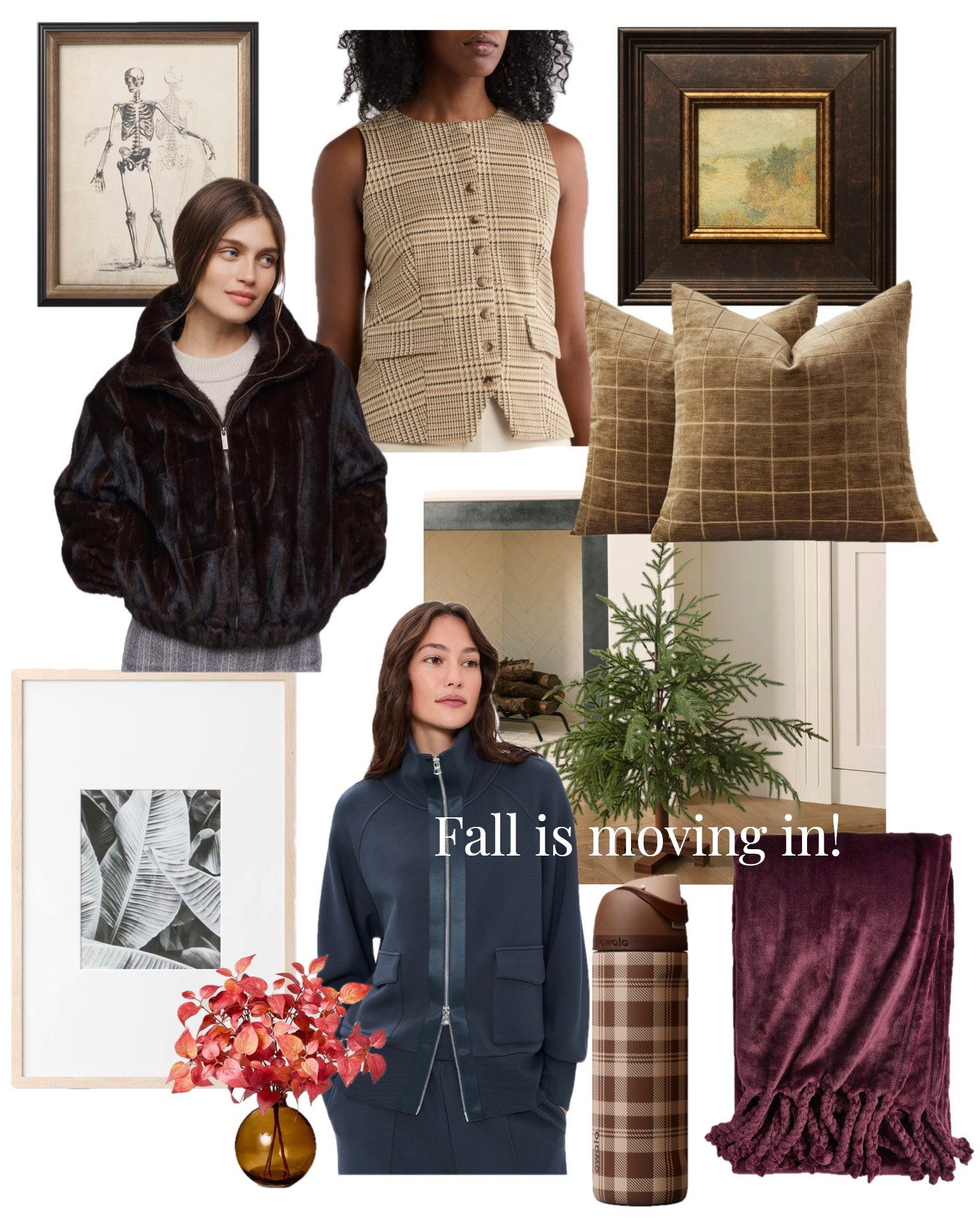 Fall is moving in! From fashion finds ￼ like this plaid vest, this faux fur bomber jacket, a zip up jacket. Fall is in full swing. Add fall artwork, texture plaid 22x22” pillows, a burgundy throw blanket, a mini pine tree and enjoy your beverage of choice in a plaid owala.

#LTKdayinmylife #LTKOver40 #LTKHome