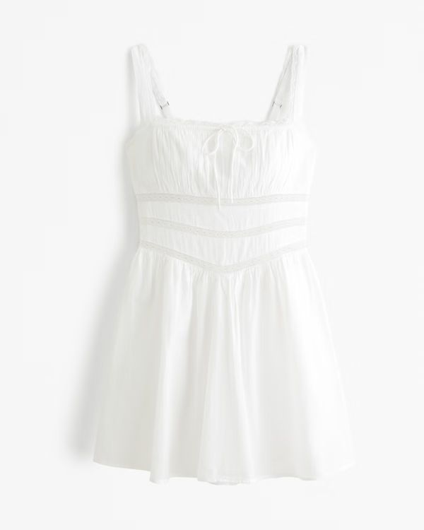 Women's Lace-Pieced Romper | Women's Dresses & Jumpsuits | Abercrombie.com | Abercrombie & Fitch (US)