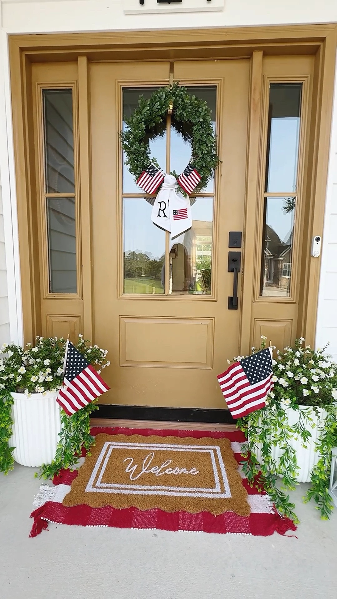 July 4th Porch Styling❤️🩵 July 4th porch, July 4th decor, home decor, home styling, porch decor, red white and blue, patriotic decor, patriotic home, Independence Day, Fourth of July, porch styling, porch decor, coastal grandmother, coastal home 

#LTKHome #LTKFindsUnder50 #LTKSummerEdit