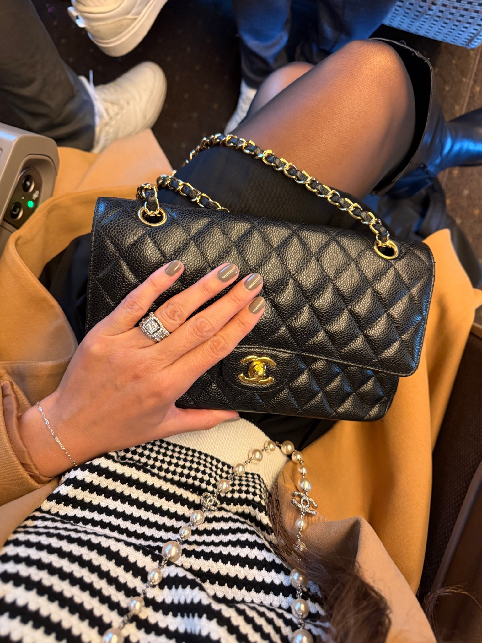 Classic Chanel Flap - medium size. I’ve had her since 2011 and she has been worth every penny! I brought her to Japan and it was the perfect size to explore the cities during the day and head to dinner after. 

Lux Handbag 
Luxury Purse 
Chanel Classic 
Medium Classic Flap Bag 

#LTKOver40 #LTKTravel #LTKootd