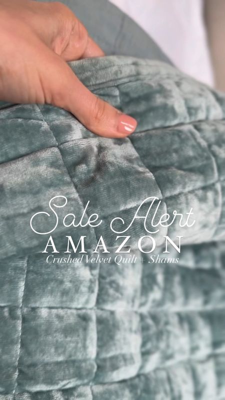 🚨SALE Alert! My most loved Amazon velvet quilt and shams are currently back on sale and in stock! 🚨 this is the color aqua green, but there are lots of color options! 

#LTKFindsUnder100 #LTKSaleAlert #LTKHome