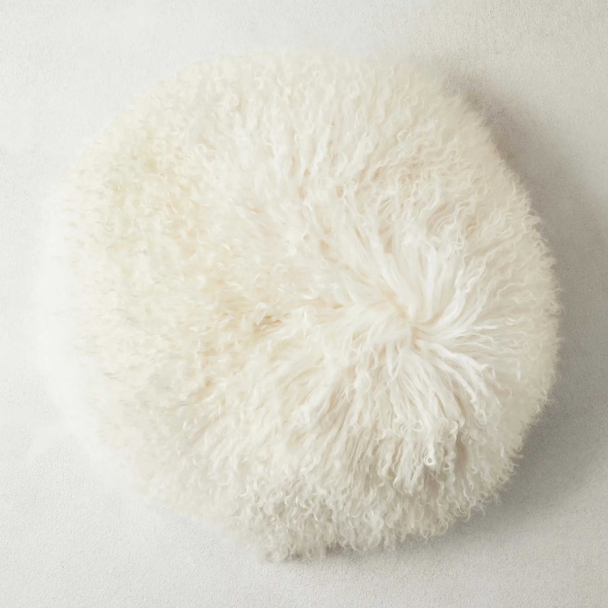 Mia Mongolian Pillow 18"D - White | Z Gallerie