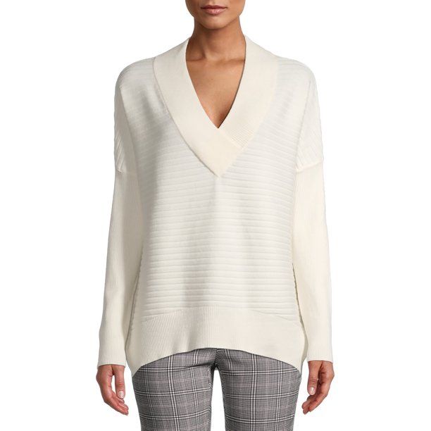 Time and Tru Women's V-Neck Sweater | Walmart (US)