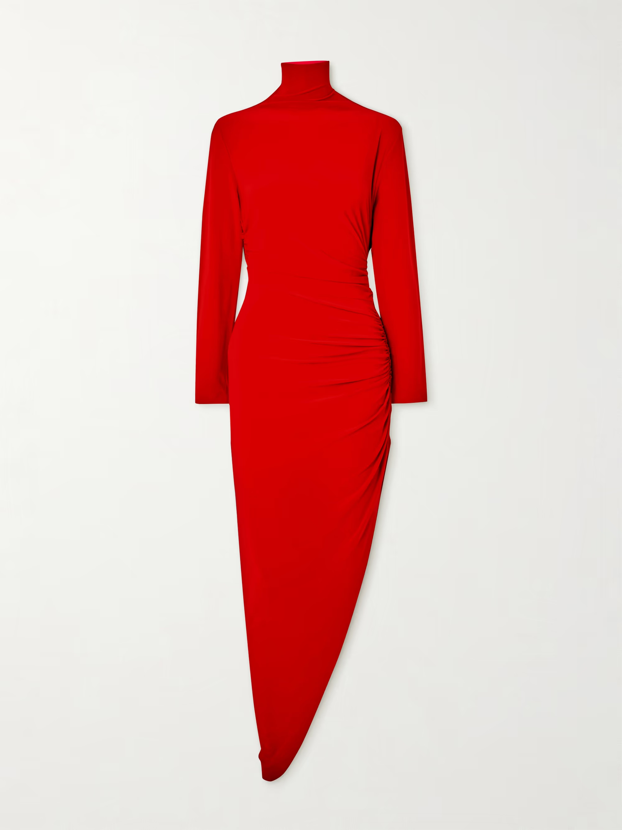 Asymmetric stretch-jersey turtleneck midi dress | NET-A-PORTER (UK & EU)
