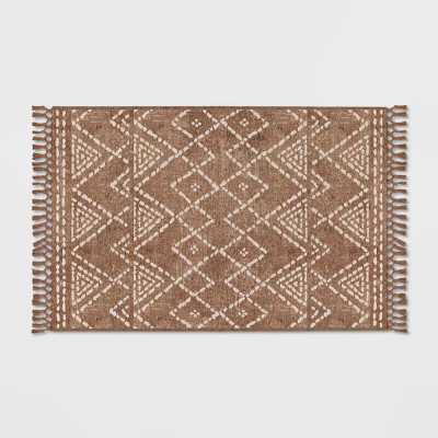 2'6" x 4'2" Geometric Outdoor Rug Tonal Linen - Threshold™ | Target