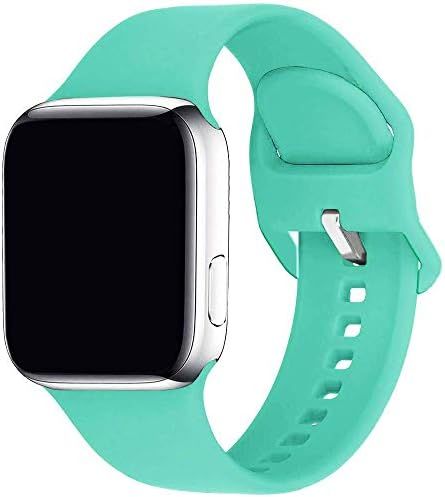 Lakvom Sport Band Compatible for Apple Watch 38mm 42mm 40mm 44mm, Soft Silicone Replacement Strap... | Amazon (US)