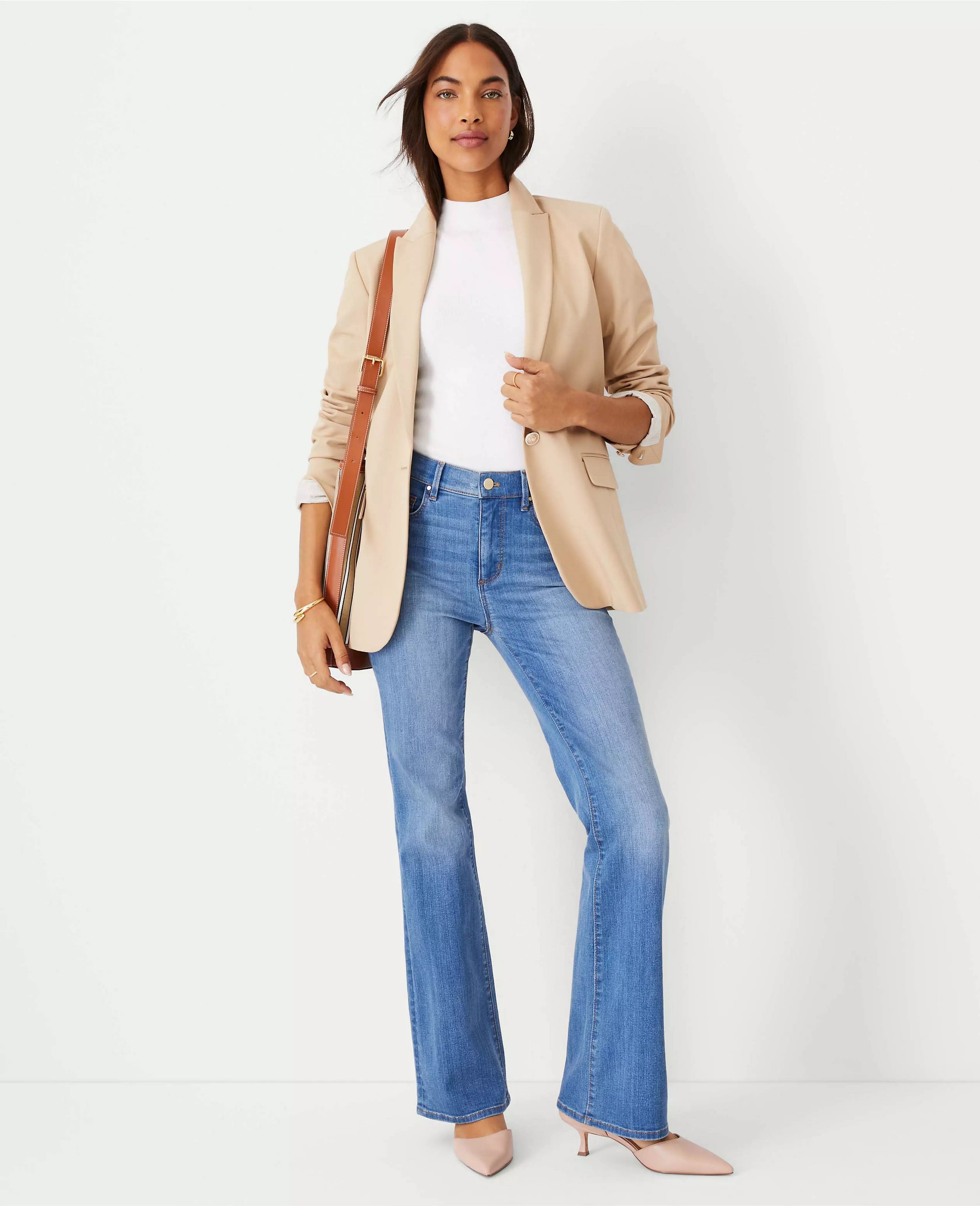 Tall Mid Rise Boot Jeans in Light Wash | Ann Taylor (US)
